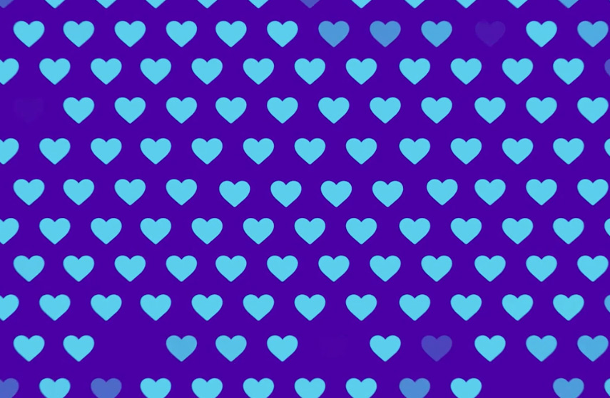 Hearts on a solid background