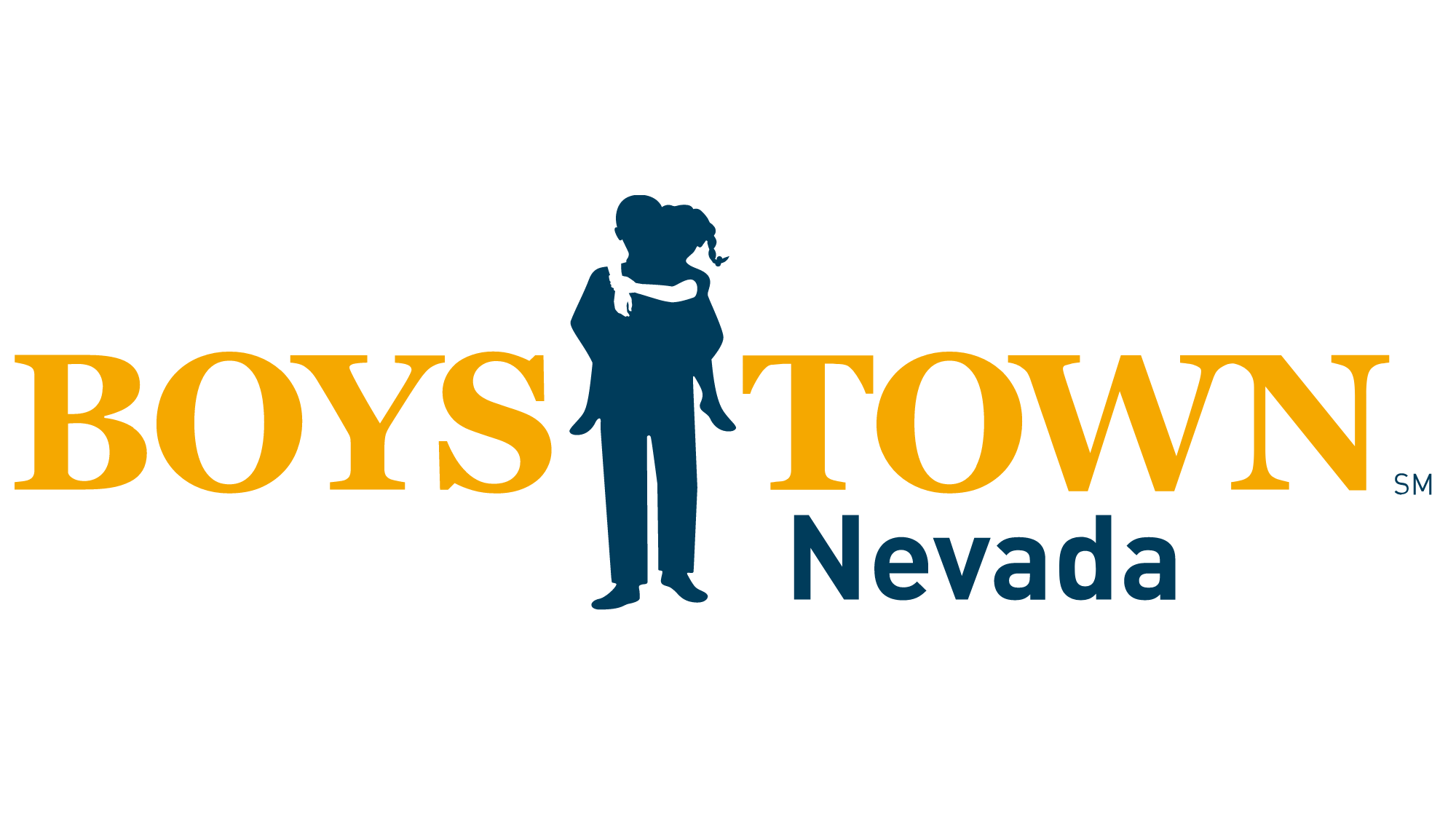 Boys Town Nevada logo with silhouettes of a child hugging an adult between the words Boys and Town.