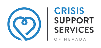 Crisis Support Services of Nevada logo with a blue heart and text to the right.