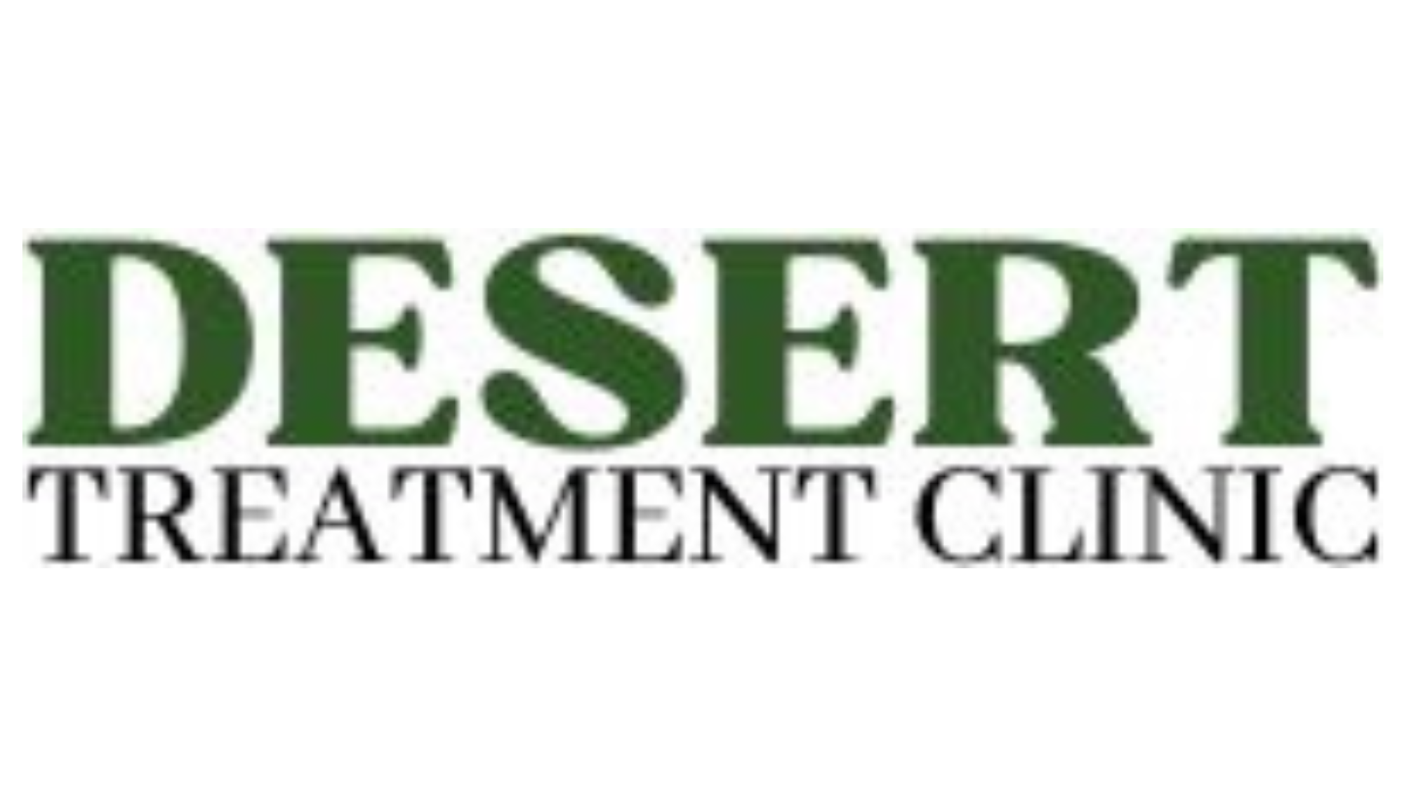 Desert Treatment Clinic logo with Desert in large green letters above Treatment Clinic in black text.
